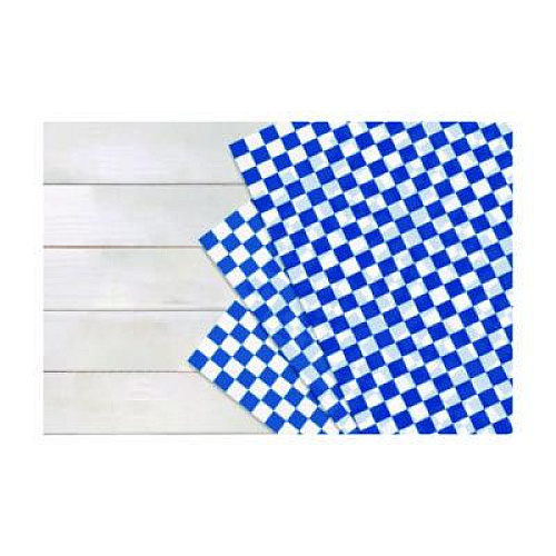 Paterson Grease-Resistant Food Wrap, 12 x 12, Blue Check, 5,000/Carton (WG01014)