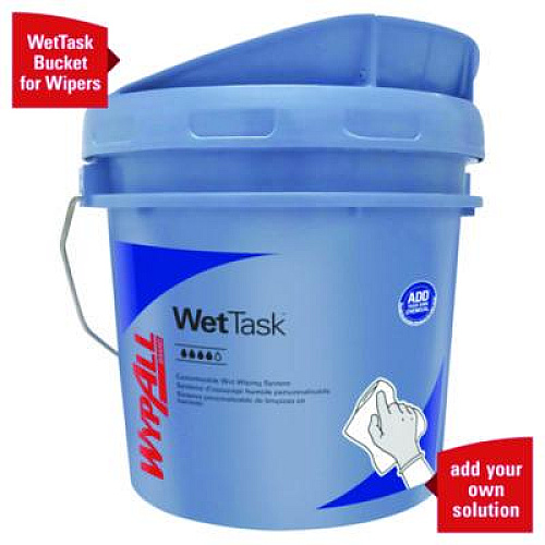 WypAll WetTask Customizable Wet Wiping System, 3.5 gal, Blue, 2/Carton (09361)