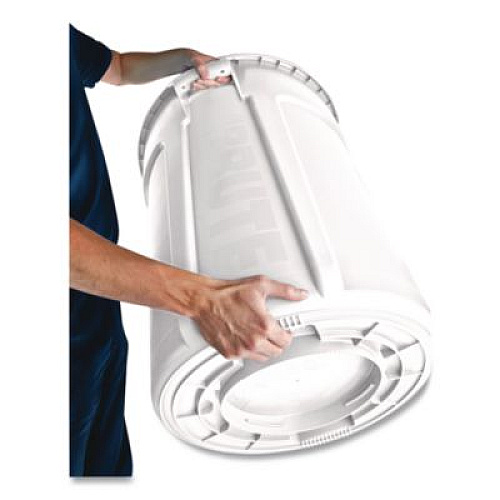 Rubbermaid Commercial Vented Round Brute Container, 10 gal, Plastic, White (2610WHI)