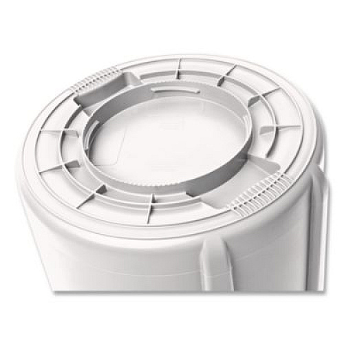 Rubbermaid Commercial Vented Round Brute Container, 10 gal, Plastic, White (2610WHI)