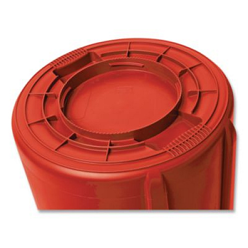 Rubbermaid Commercial Vented Round Brute Container, 10 gal, Plastic, Red, 6/Carton (2610REDCT)