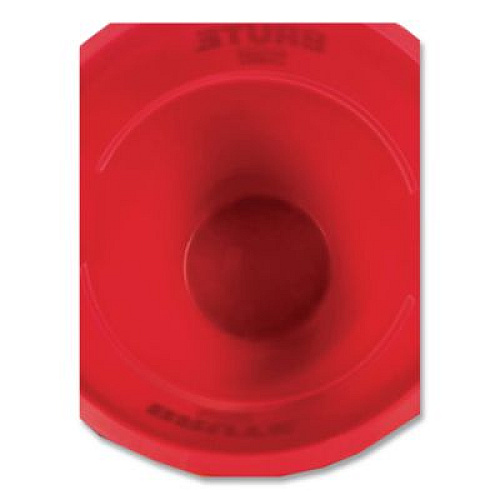 Rubbermaid Commercial Vented Round Brute Container, 10 gal, Plastic, Red, 6/Carton (2610REDCT)