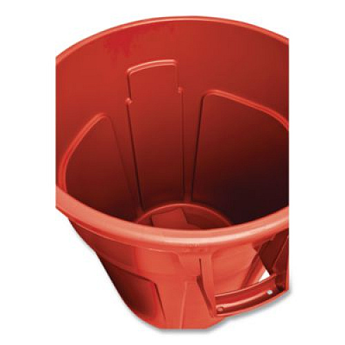 Rubbermaid Commercial Vented Round Brute Container, 10 gal, Plastic, Red, 6/Carton (2610REDCT)