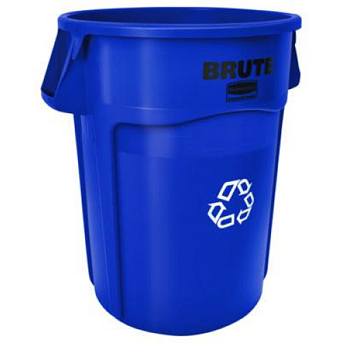 Rubbermaid Commercial Brute Recycling Container, 44 gal, Polyethylene, Blue (264307BLU)