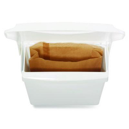 Rubbermaid Commercial Sanitary Napkin Receptacle with Rigid Liner, Plastic, White (614000)