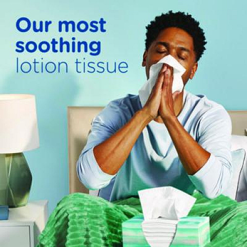 Puffs Plus Lotion Facial Tissue, 2-Ply, White, 124 Sheets/Box, 24 Boxes/Carton (39346CT)