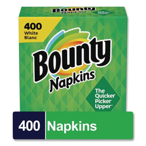 Bounty Quilted Napkins, 1-Ply, 12.1 x 12, White, 400/Pack, 4 Packs/Carton (19096)