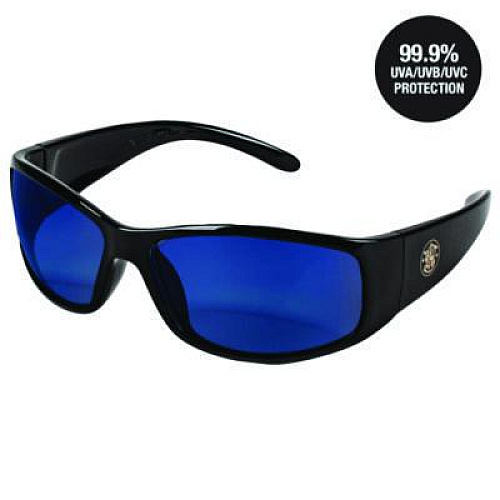 Smith & Wesson Elite Safety Glasses 3016314, Black Full Frame, Mirrored Blue Dual Lens, 12/Carton (21307)