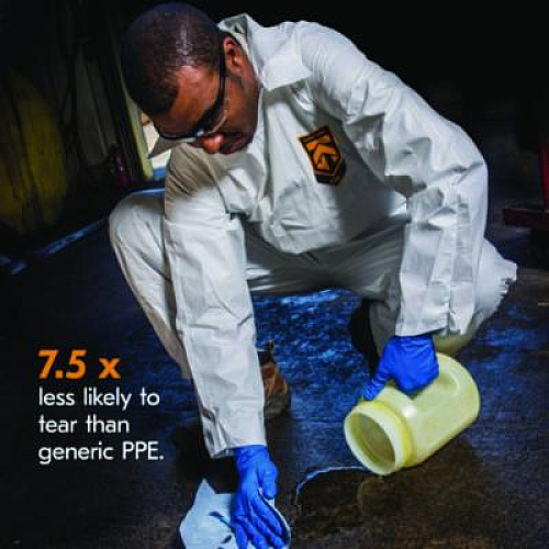 KleenGuard A40 Zipper Front Liquid and Particle Protection Coveralls, 3X-Large, White, 25/Carton (44306)
