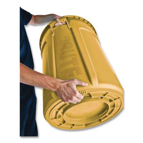 Rubbermaid Commercial Vented Round Brute Container, 10 gal, Plastic, Yellow (FG261000YEL)