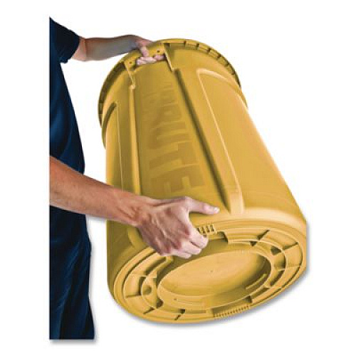 Rubbermaid Commercial Vented Round Brute Container, 20 gal, Plastic, Yellow (2620YEL)