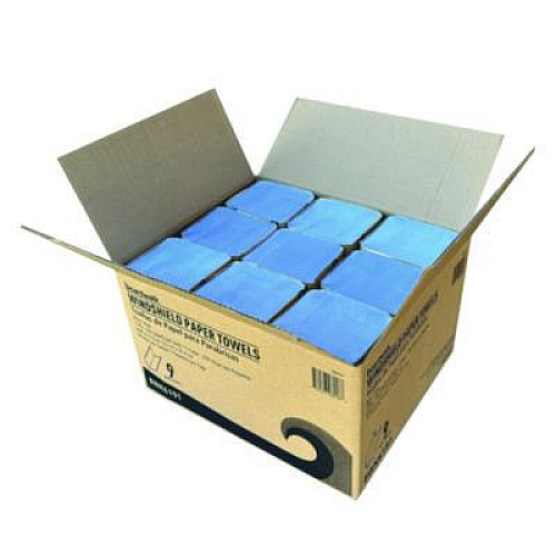Boardwalk Windshield Paper Towels, 9.05 x 10, Blue, 250/Pack, 9 Packs/Carton (6191)