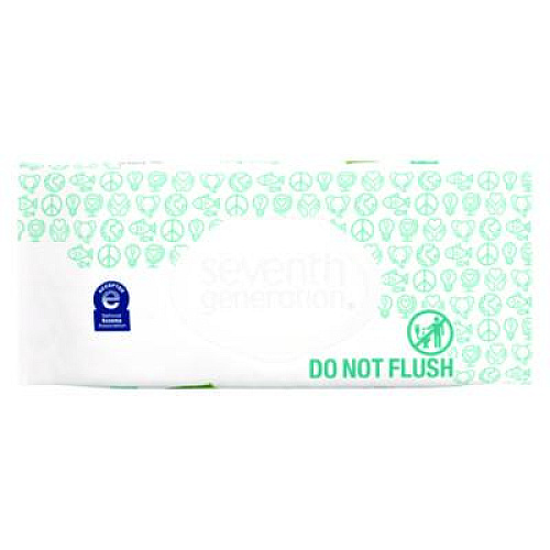 Seventh Generation Free and Clear Baby Wipes, 7 x 7, Unscented, White, 64/Flip-Top Pack (34208)