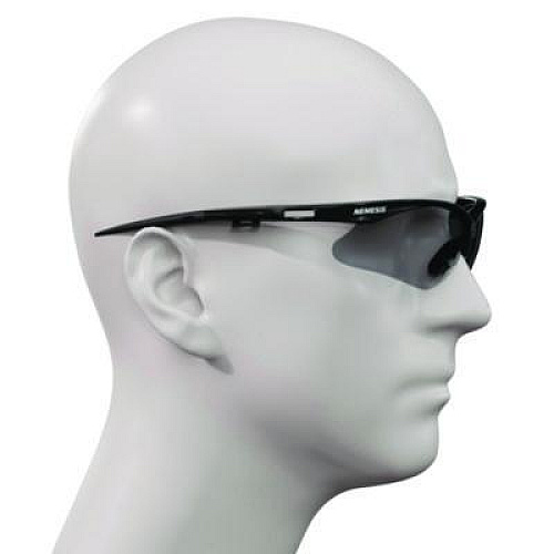 KleenGuard V30 Nemesis VL Safety Glasses, Black Half Frame, Smoke Dual Lens, 12/Carton (55391)