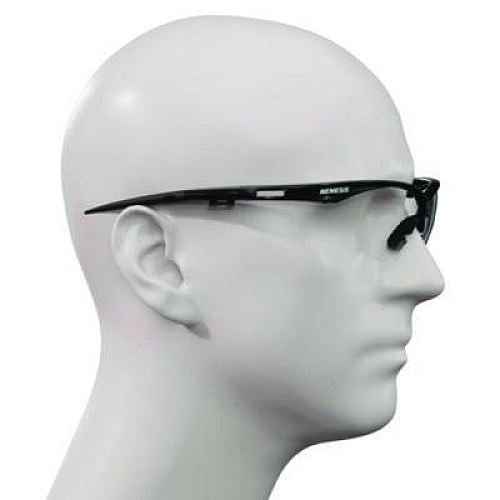 KleenGuard V30 Nemesis VL Safety Glasses, Black Half Frame, Clear Dual Lens, 12/Carton (55401)