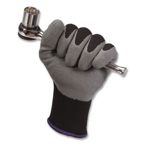 KleenGuard G40 Latex Coated Gloves, EN388: 2142, 10.63" Long, XX-Large, Gray/Black, 12 Pairs (97274)