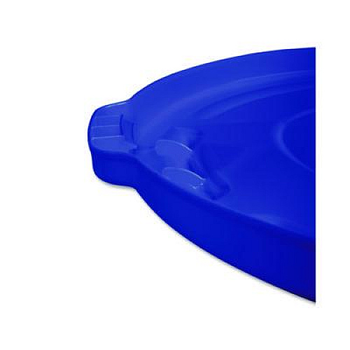 Rubbermaid Commercial BRUTE Self-Draining Flat Top Lid for 55 gal Round Brute Containers, 26.75" Diameter, Blue, 3/Carton (1779733CT)