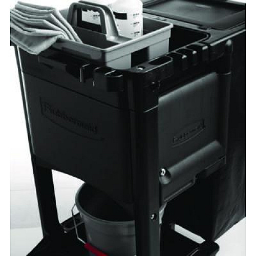 Rubbermaid Commercial Cleaning Cart Locking Door Kit, Black (1861443)