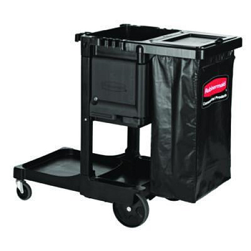 Rubbermaid Commercial Cleaning Cart Locking Door Kit, Black (1861443)