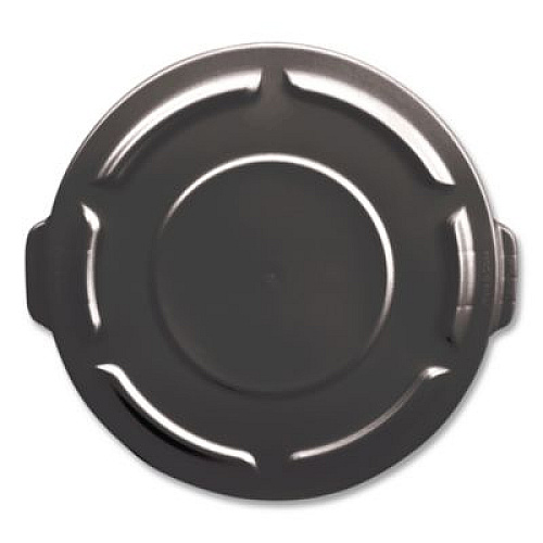 Rubbermaid Commercial BRUTE Self-Draining Flat Top Lids for 32 gal Round BRUTE Containers, 22.25" Diameter, Black (1867532EA)