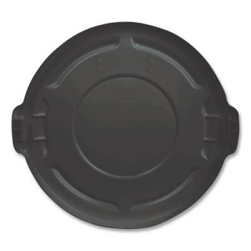 Rubbermaid Commercial BRUTE Self-Draining Flat Top Lids for 32 gal Round BRUTE Containers, 22.25" Diameter, Black (1867532EA)