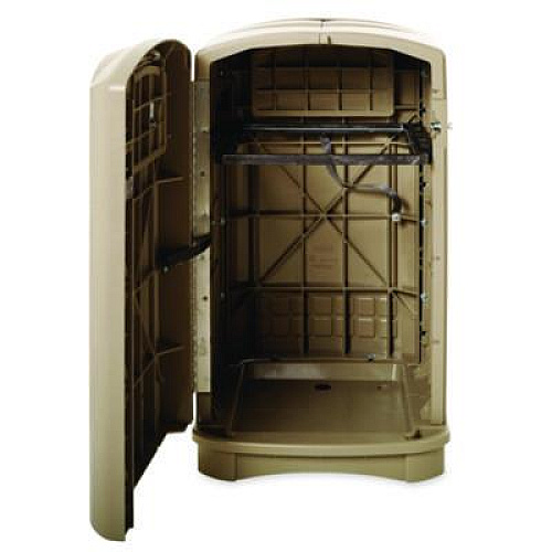 Rubbermaid Commercial Plaza Jr. Container, 35 gal, Plastic, Black (9P90BLA)