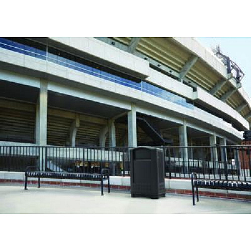 Rubbermaid Commercial Plaza Jr. Container, 35 gal, Plastic, Black (9P90BLA)