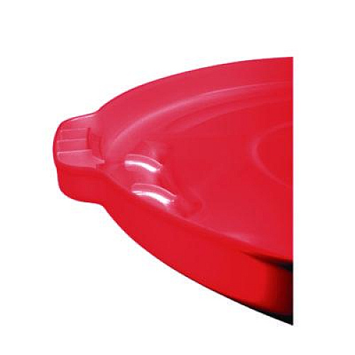 Rubbermaid Commercial BRUTE Self-Draining Flat Top Lids for 32 gal Round BRUTE Containers, 22.25" Diameter x 3"h, Red, 3/Carton (2654REDCT)