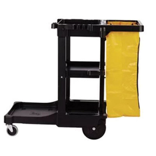 Rubbermaid Commercial Left Side Upright Leg for Janitor Cart, Plastic, Black (6173M6)