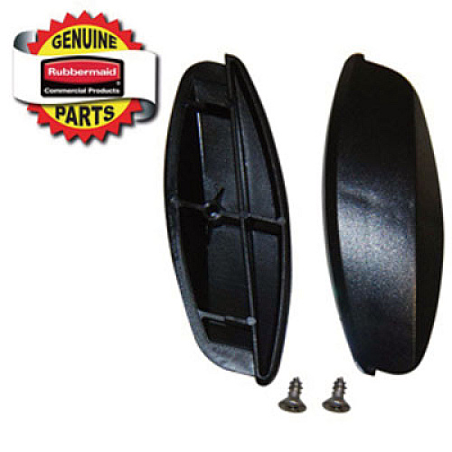 Rubbermaid Commercial End Caps with Hardware, 18" x 1.5", Black (1791803)