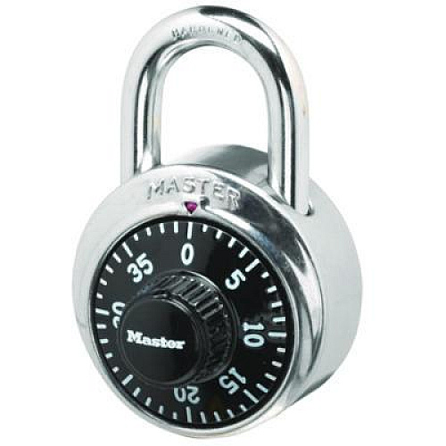 Master Lock Combination Lock, Stainless Steel, 1.87" Wide, Silver/Black, 2/Pack (1500T)