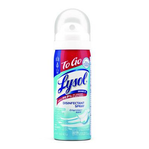 LYSOL Brand Disinfectant Spray To Go, Crisp Linen Scent, 1.5 oz Aerosol Spray, 12/Carton (99923CT)