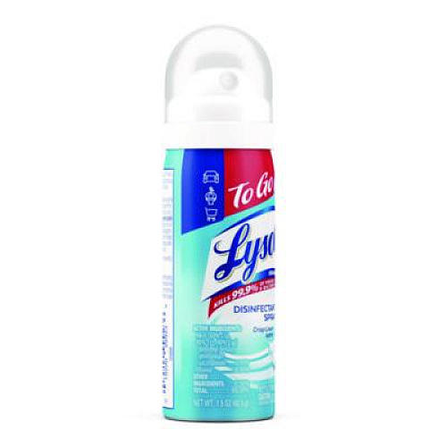 LYSOL Brand Disinfectant Spray To Go, Crisp Linen Scent, 1.5 oz Aerosol Spray, 12/Carton (99923CT)