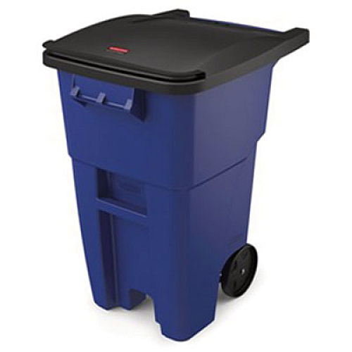 Rubbermaid Commercial 50-Gallon Rollout Wheels and Push Caps, Two 8" Wheels, Black (9W27L1)