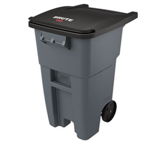 Rubbermaid Commercial 50-Gallon Rollout Wheels and Push Caps, Two 8" Wheels, Black (9W27L1)
