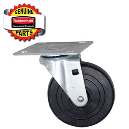 Rubbermaid Commercial 5-Inch Swivel Plate Caster, Black (FG4402L10000)
