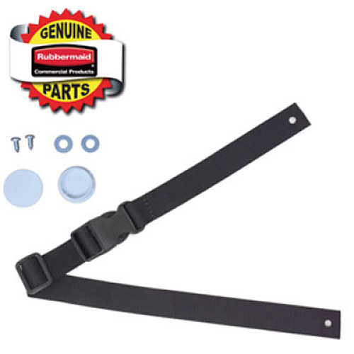 Rubbermaid Commercial Safety Strap Kit with Hardware for Baby-Changing Station, 3 x 7, Black (FG7818L20000)
