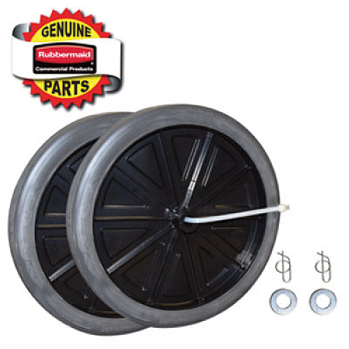 Rubbermaid Commercial 12-Inch Wheel Kit with Hardware, Black (FG9W71L2BLA)