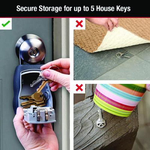 Master Lock Locking Combination 5 Key Steel Box, 3.25" Wide, Black/Silver (5400D)