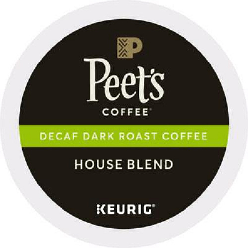 Peet's Coffee & Tea House Blend Decaf K-Cups, 22/Box (6544)