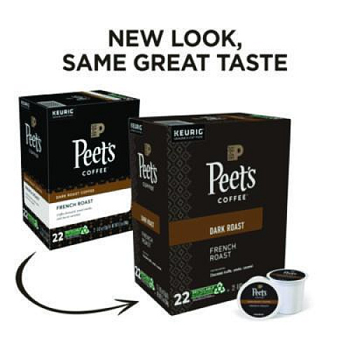 Peet's Coffee & Tea French Roast Coffee K-Cups, 22/Box (6545)