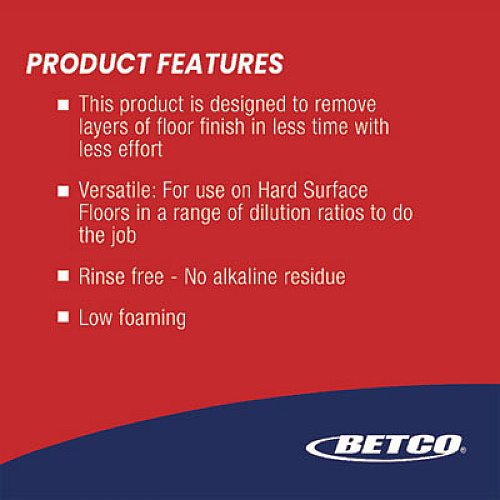 Betco Ax-it Plus Floor Stripper, 1 gal Bottle, 4/Carton (1540400)