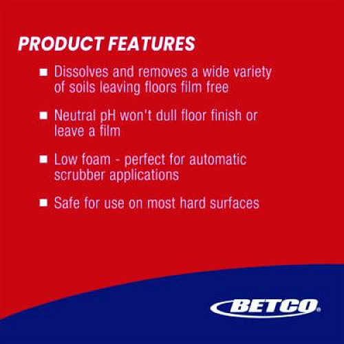 Betco pH7 Ultra Floor Cleaner, Lemon Scent, 32 oz Bottle, 6/Carton (1784800)