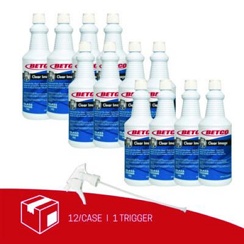 Betco Clear Image Glass and Surface Cleaner, Rain Fresh Scent, 32 oz Bottle, 12/Carton (1921200)