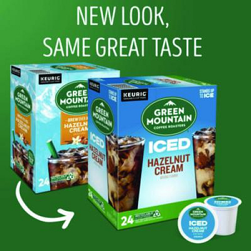 Green Mountain Coffee Hazelnut Cream Brew Over Ice Coffee K-Cups, 24/Box (9029)