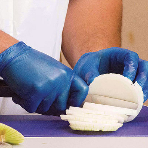GloveWorks by AMMEX Industrial Vinyl Gloves, Powder-Free, Large, 3 mil Thick, 9.5" Long, Blue, 100/Box, 10 Boxes/Carton (IVBPF46100)