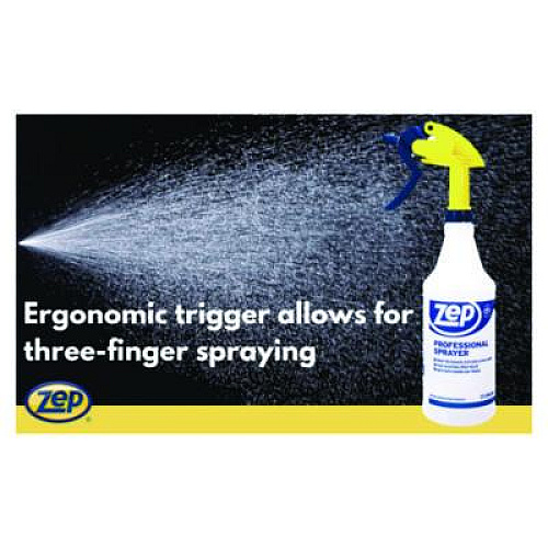 Zep Commercial Professional Spray Bottle with Trigger Sprayer, 32 oz Bottle, Clear (HDPRO36EA)