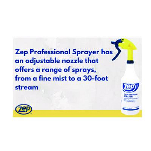 Zep Commercial Professional Spray Bottle, 32 oz, Blue/Gold/Clear, 36/Carton (HDPRO36CT)
