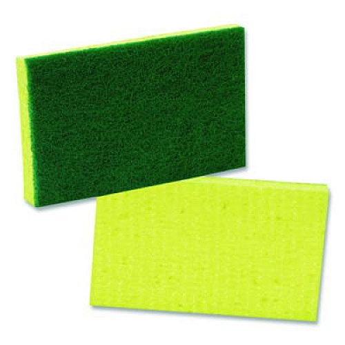 Scotch-Brite PROFESSIONAL Medium-Duty Scrubbing Sponge 74, 3.6 x 6.1, 0.7" Thick, Yellow/Green (74EA)