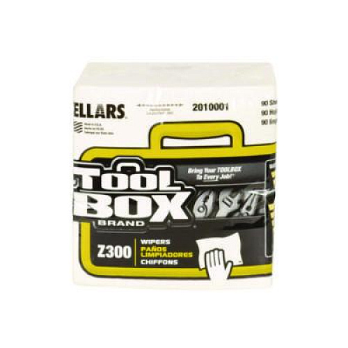 TOOLBOX Z300 Quarterfold Wipers, 1-Ply, 11.87 x 13, White, 12/Carton (2010001)